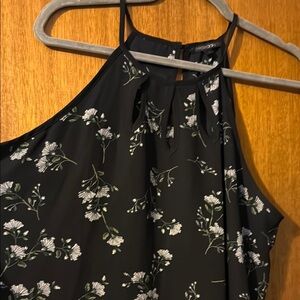 Papermoon Black Top with White Floral Design Large